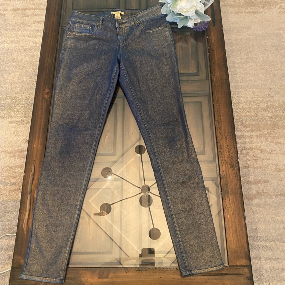 Forever21 Metallic Golden Denim jeans size 26 - Picture 3 of 15